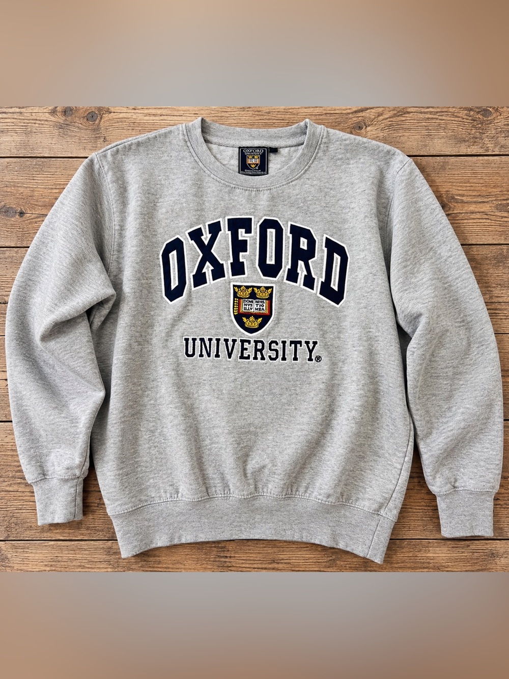 Oxford University Official Gray Crewneck Sweatshirt Crest Size M